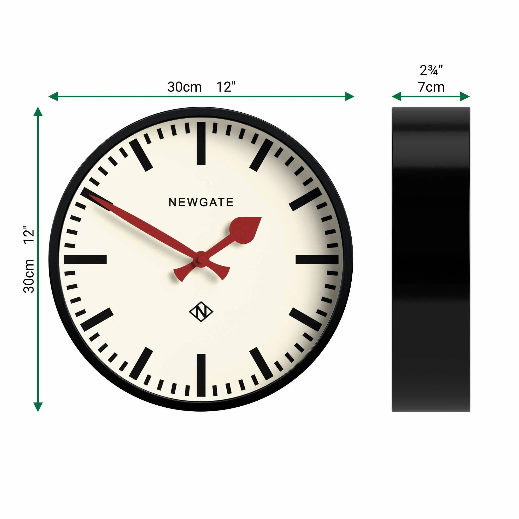 Newgate Luggage wall clock in black - Image 4