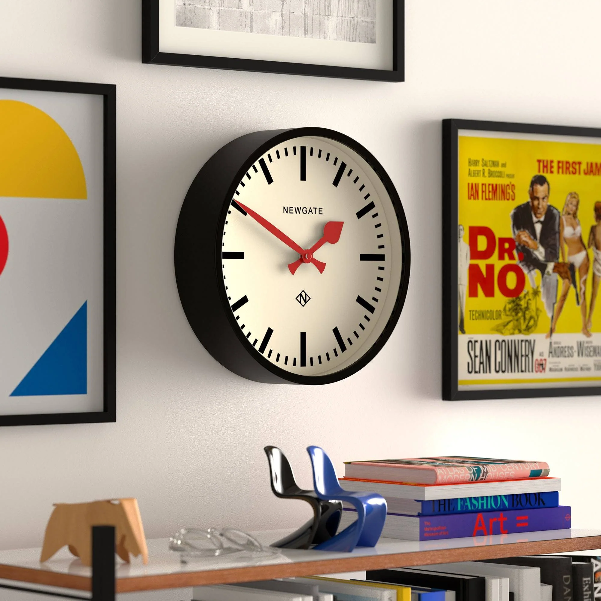 Newgate Luggage wall clock in black - Image 5