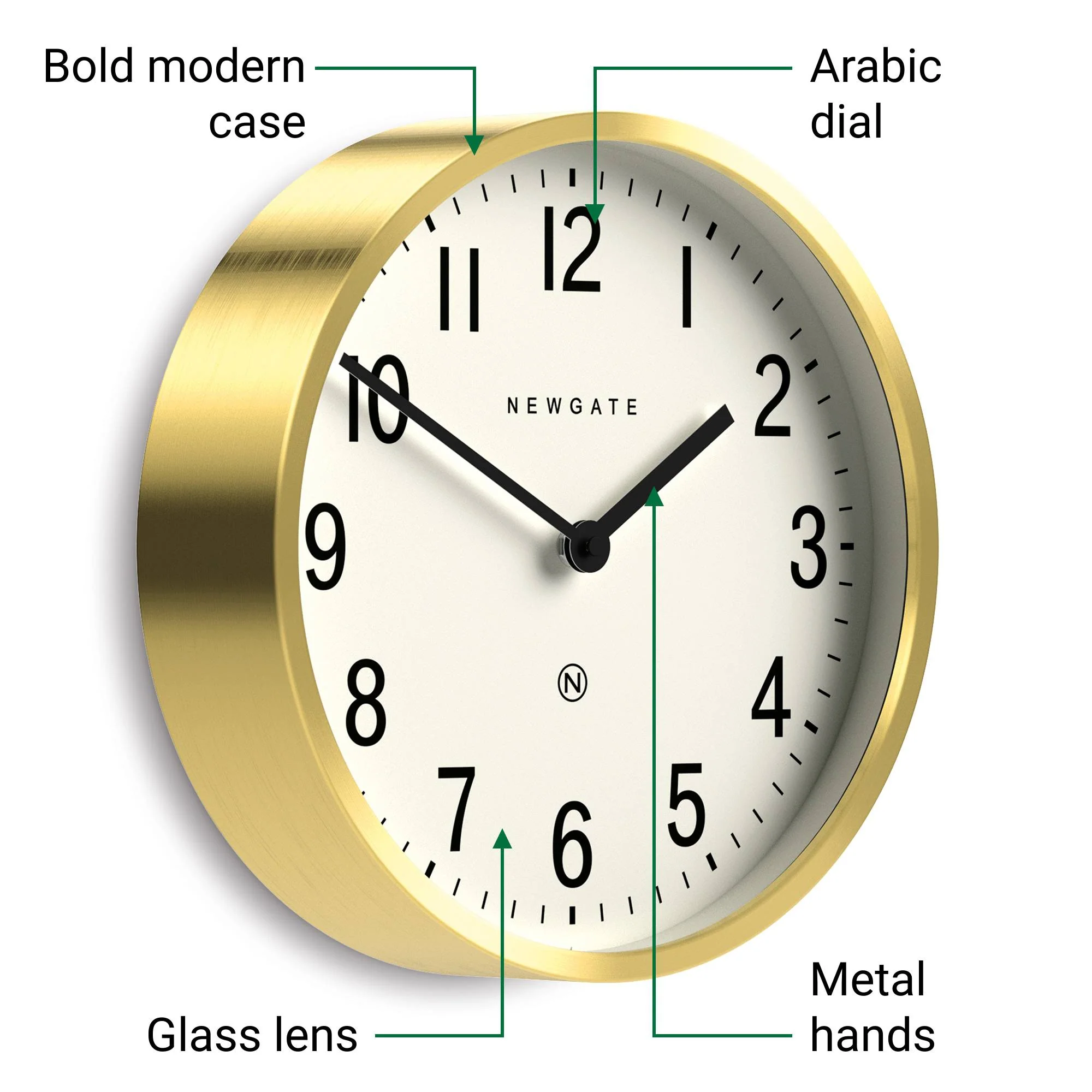 Newgate Master Edwards wall clock in brass - Image 6