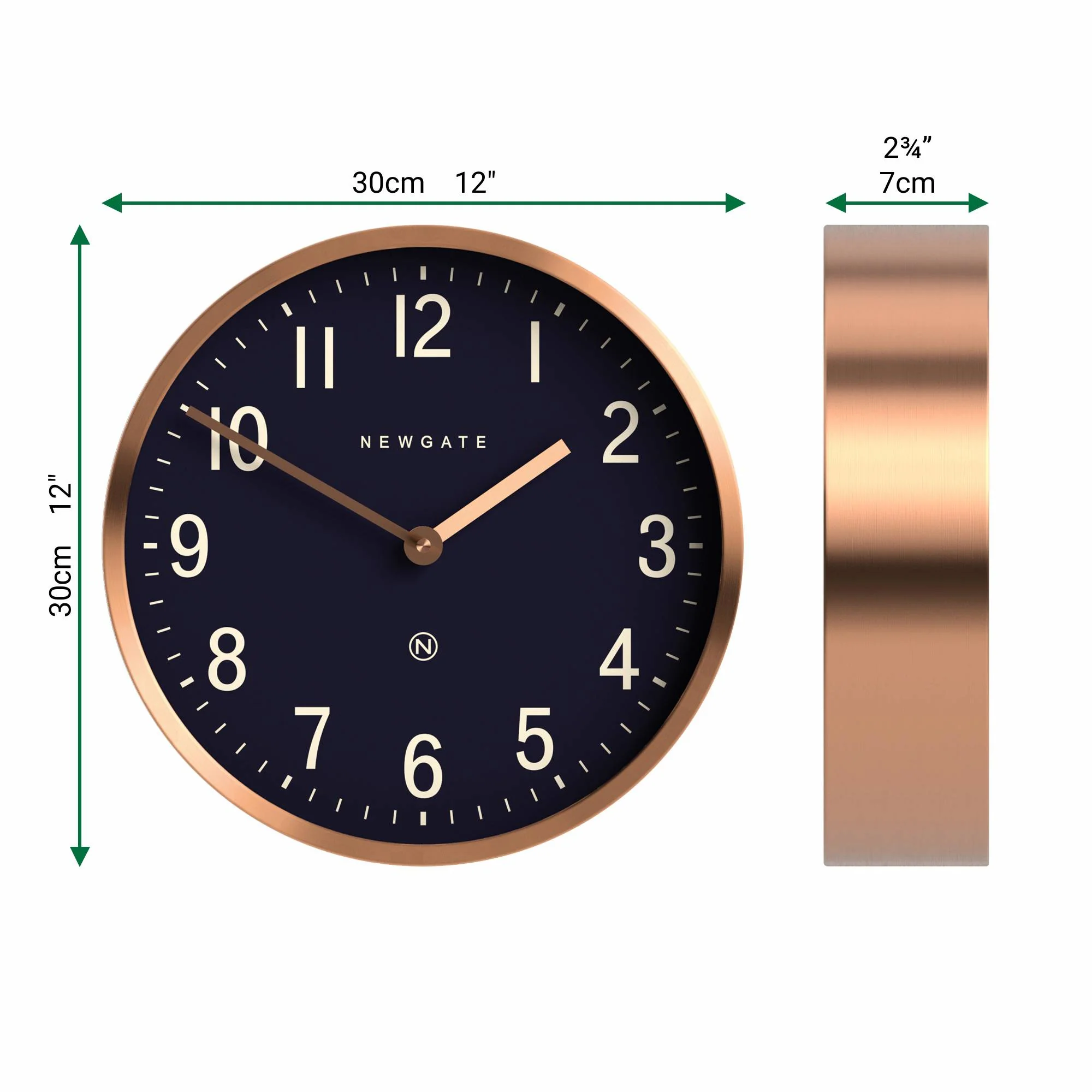 Newgate Master Edwards wall clock in copper and blue - Image 4
