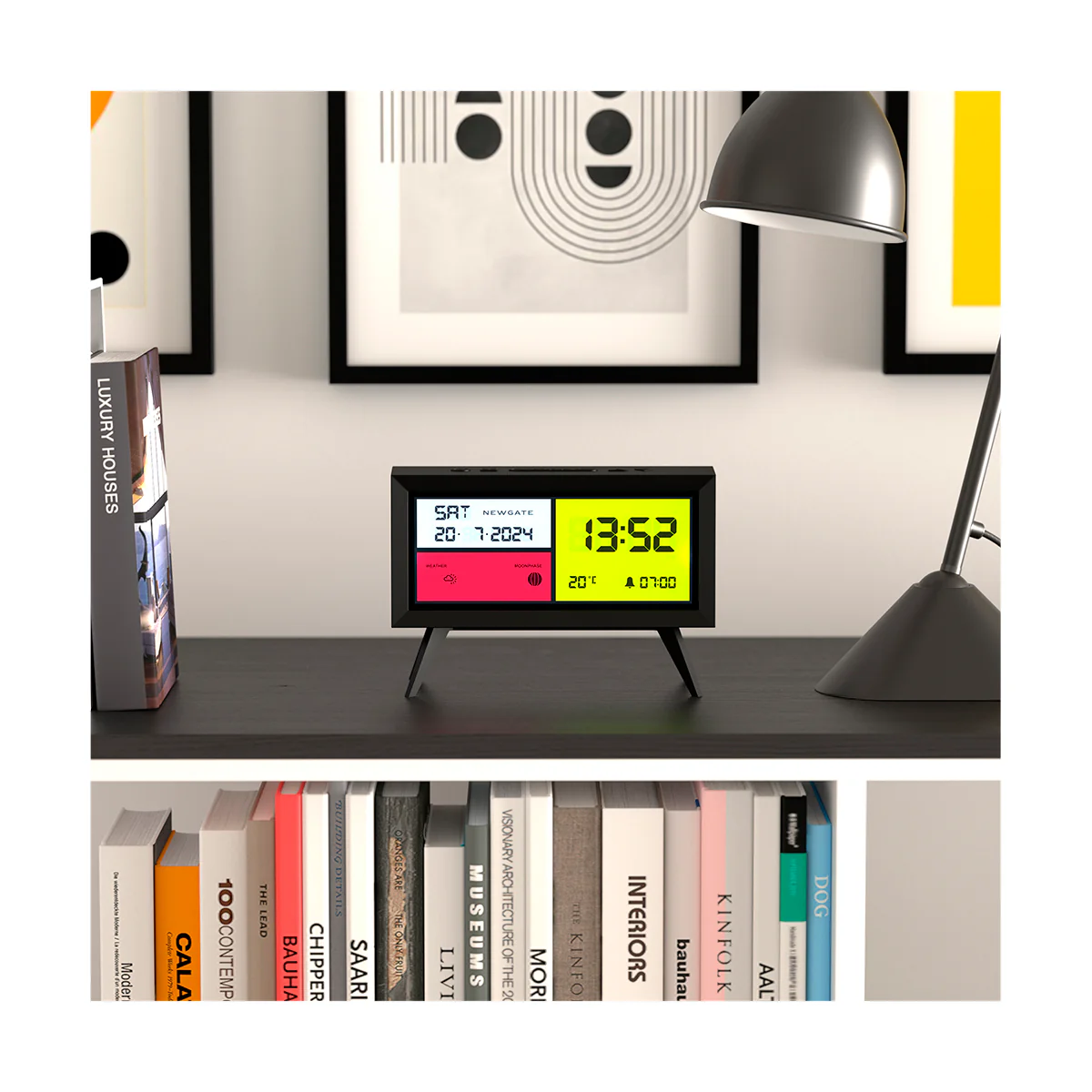 Newgate Spectronoma LCD clock in black - Image 3
