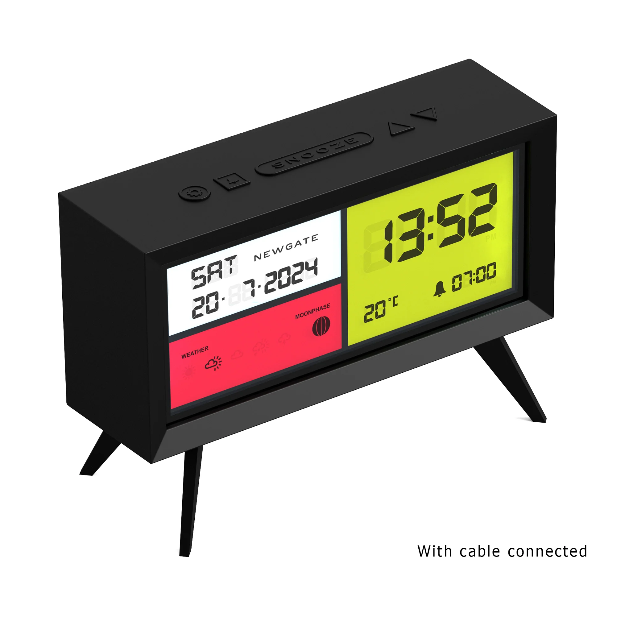 Newgate Spectronoma LCD clock in black - Image 5