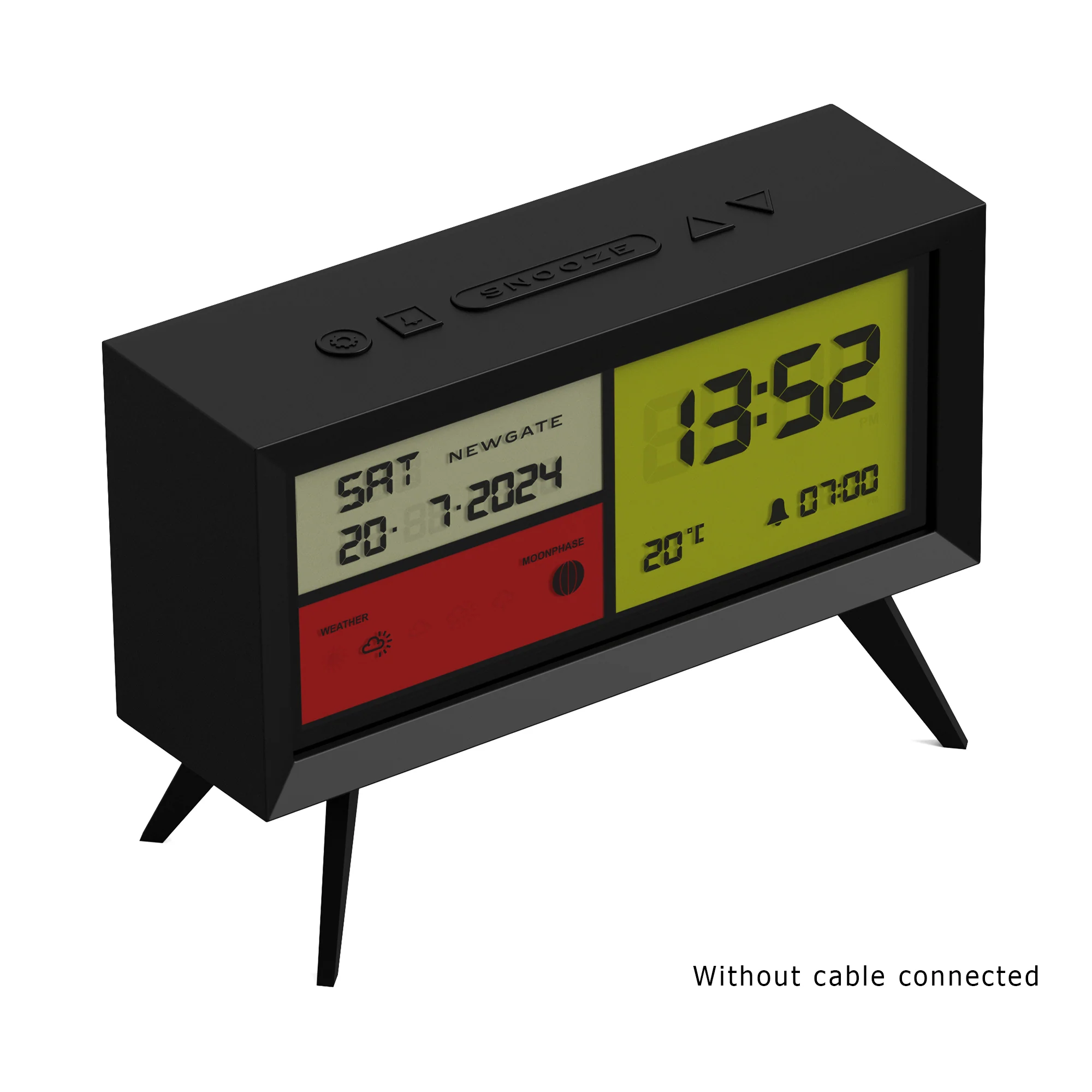 Newgate Spectronoma LCD clock in black - Image 6