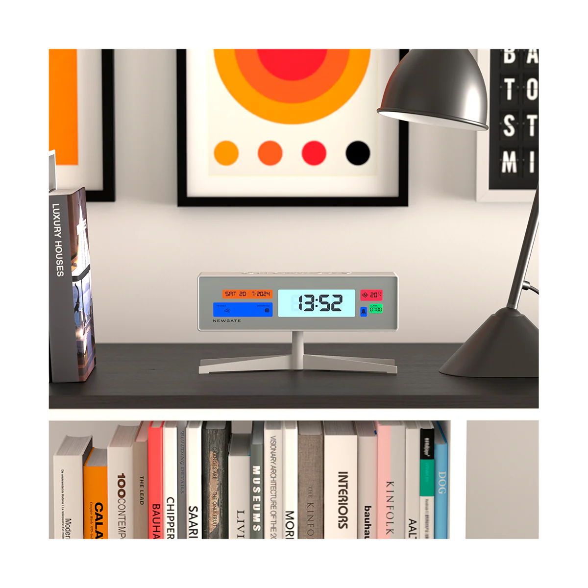 Newgate Supergenius LCD clock in white - Image 3