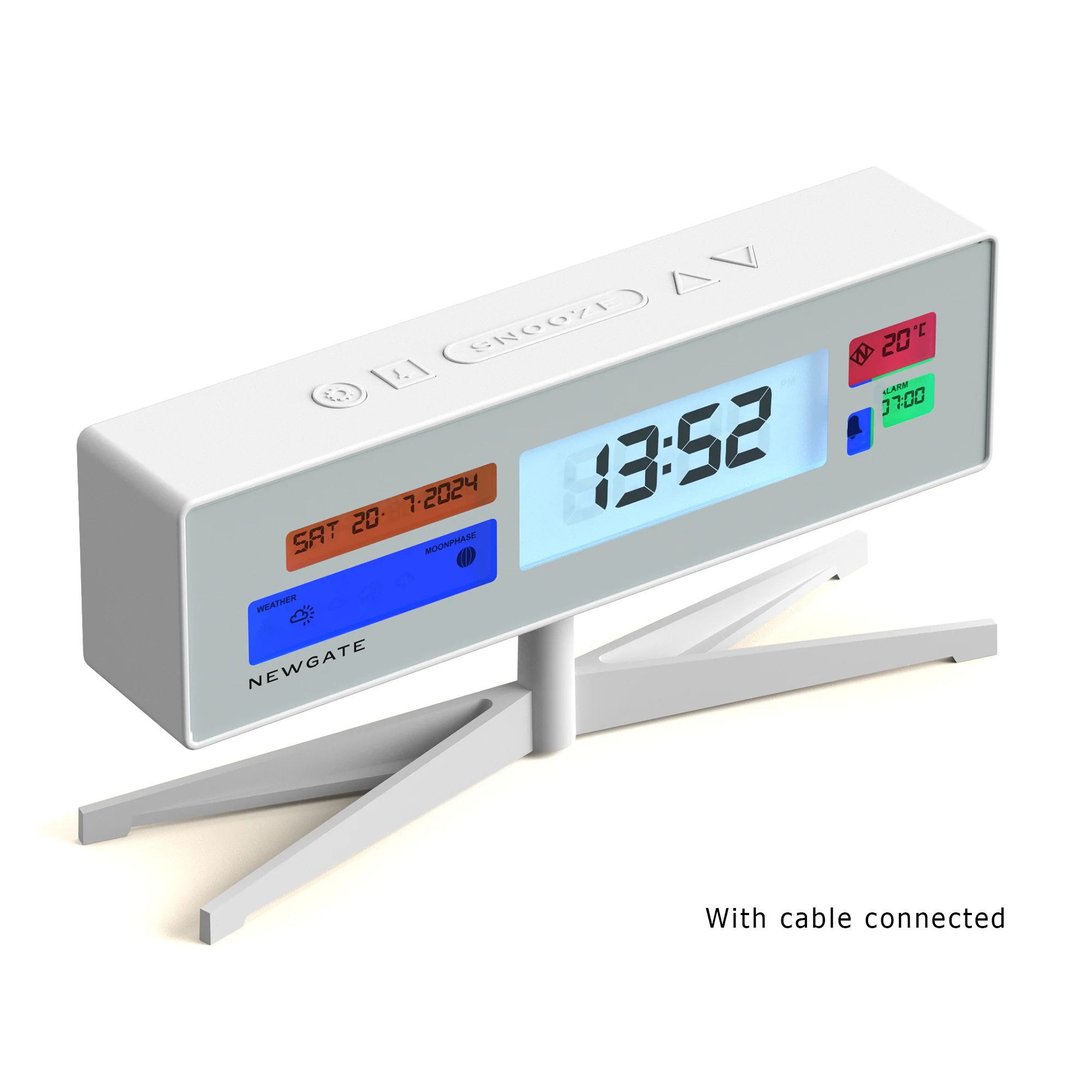 Newgate Supergenius LCD clock in white - Image 5
