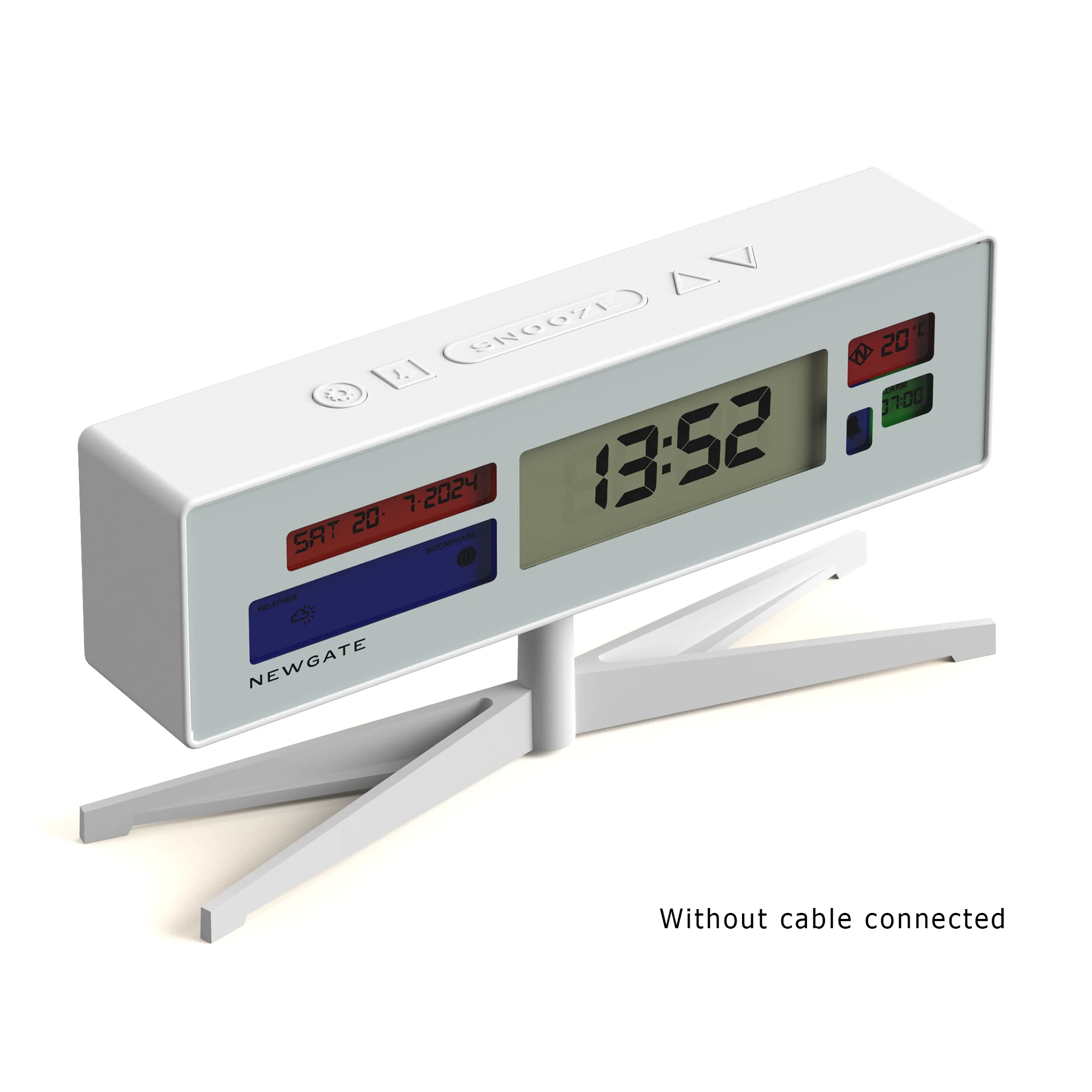 Newgate Supergenius LCD clock in white - Image 6