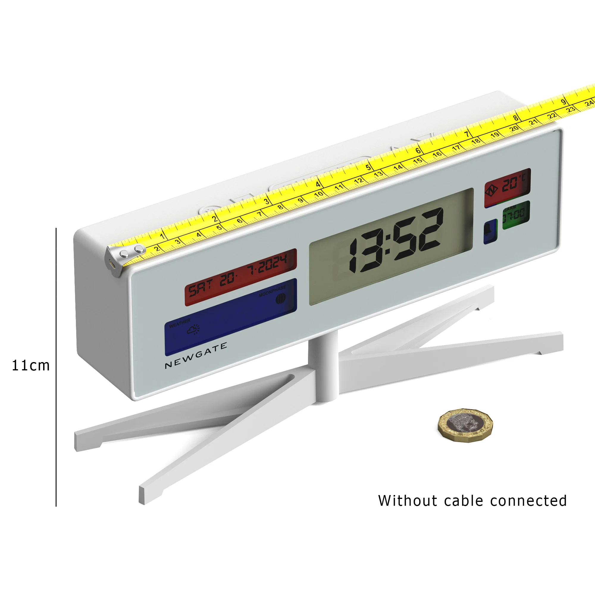 Newgate Supergenius LCD clock in white - Image 9