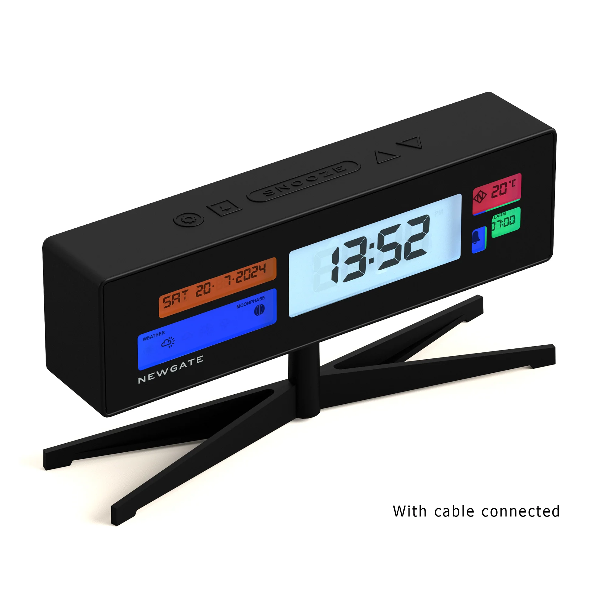 Newgate Supergenius LCD clock in black - Image 5