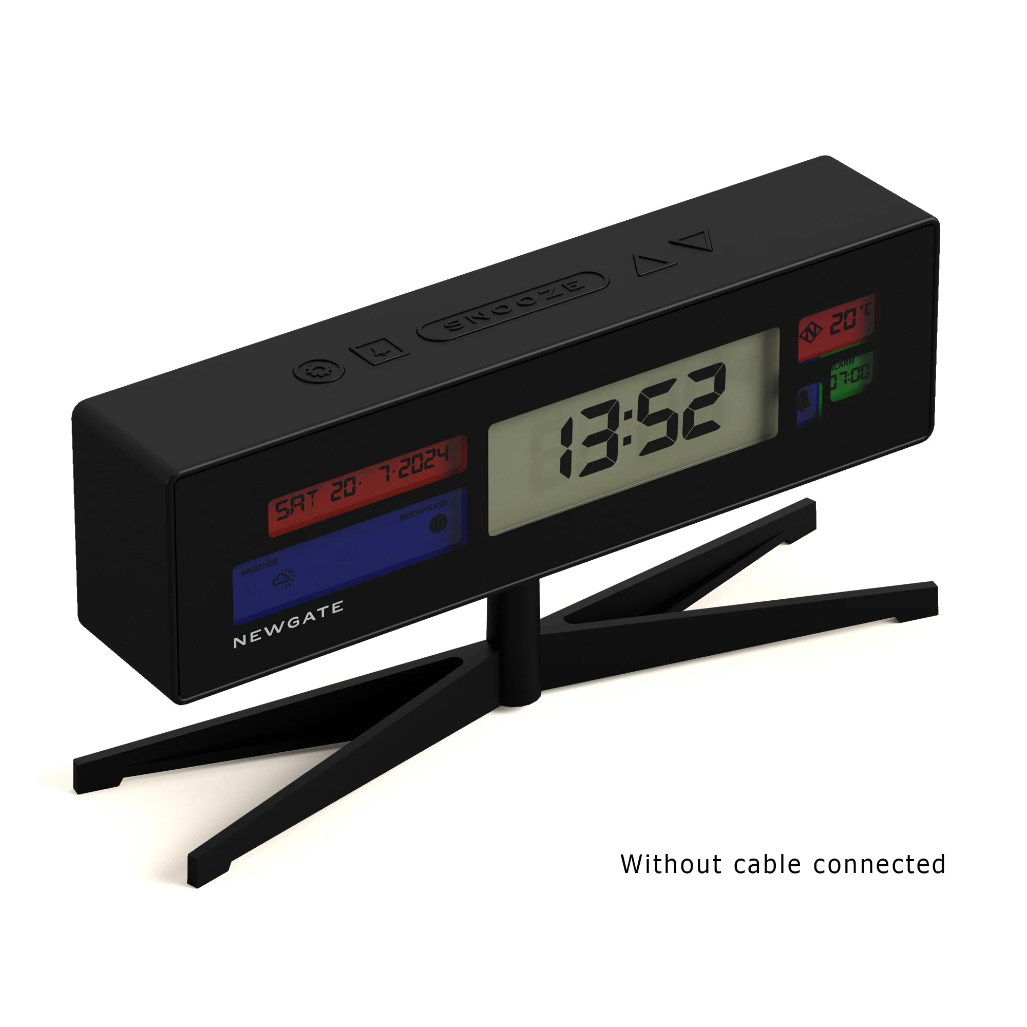 Newgate Supergenius LCD clock in black - Image 6