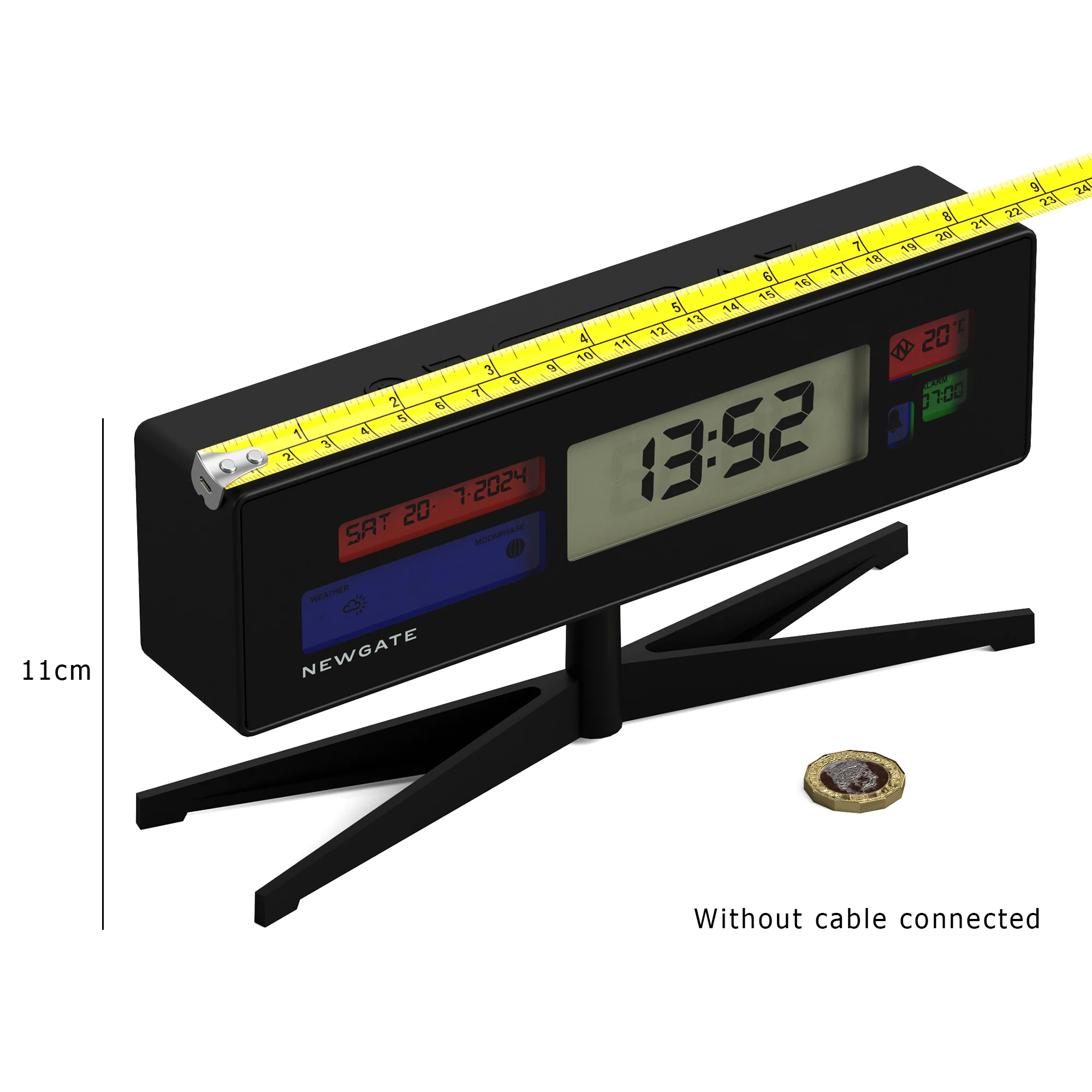 Newgate Supergenius LCD clock in black - Image 9